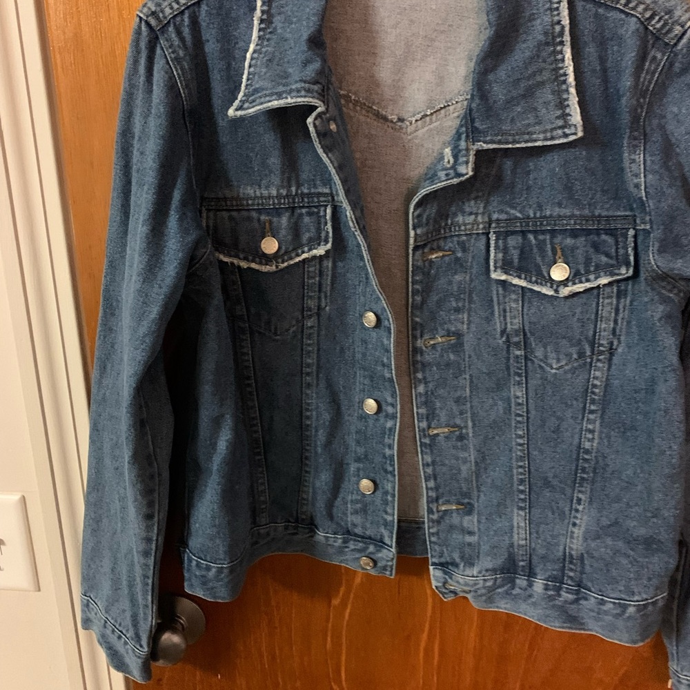 Boston Proper Vintage Distressed Jean Jacket Size 12